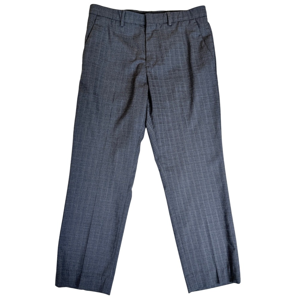 Perry Ellis Portfolio Dress Pants Mens 31x30 Gray Flex Stretch Plaid PS50545